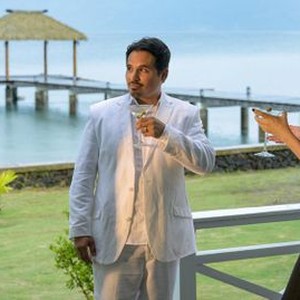 Austin Stowell, Michael Peña  and Lucy Hale in Columbia Pictures' BLUMHOUSE'S FANTASY ISLAND.