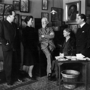 MAJOR BARBARA, Robert Morley, Wendy Hiller, George Bernard Shaw, Shaw's secretary Blanche Patch, director and producer Gabriel Pascal, at Shaw's home, 1941