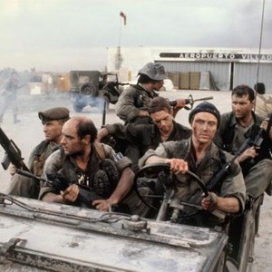 THE DOGS OF WAR, (front) Paul Freeman, Jean-Francois Stevenin, Christopher Walken, 1981, (c) United Artists