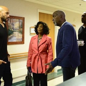 Being Mary Jane, from left: Stephen C. Bishop, Margaret Avery, Richard Roundtree, Richard Brooks, 'Facing Fears', Season 3, Ep. #1, 10/20/2015, ©BET