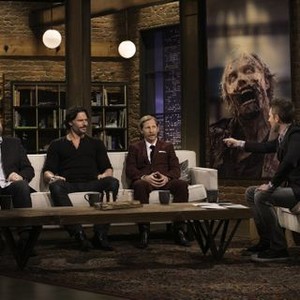 Talking Dead, from left: Robert Kirkman, Joe Manganiello, Lew Temple, Chris Hardwick, 'Season 2', 10/14/2012, ©AMC