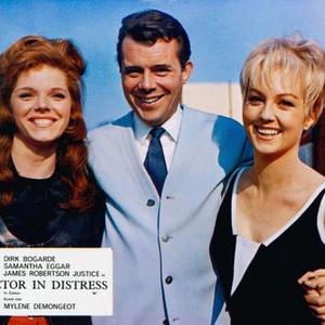 DOCTOR IN DISTRESS, from left: Samantha Eggar, Dirk Bogarde, Mylene Demongeot, 1963