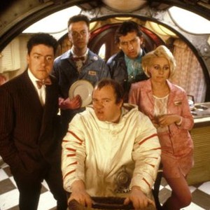 MORONS FROM OUTER SPACE, from left: Griff Rhys Jones, Paul Bown, Mel Smith (front), Jimmy Nail, Joanne Pearce, 1985. ©MGM