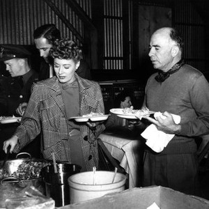 LADY IN A JAM, Patric Knowles, Irene Dunne, director Gregory La Cave during lunch break, 1942