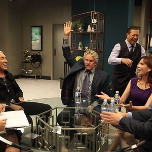 The Apprentice, from left: Trace Adkins, Lisa Rinna, Dee Snider, Gary Busey, Marilu Henner, Penn Jillette, 'The Wolf In Charge Of The Hen House', Celebrity Apprentice All-Stars, Ep. #1, 03/03/2013, ©NBC