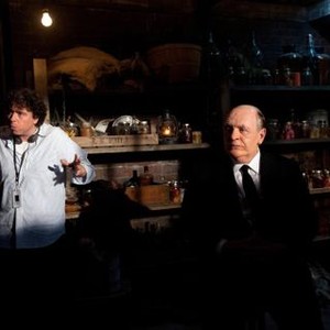 HITCHCOCK, from left: director Sacha Gervasi, Anthony Hopkins, as Alfred Hitchcock, on set, 2012. ph: Suzanne Tenner/TM and ©Fox Searchlight Pictures. All rights reserved.