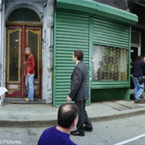 On the set of "Along Came Polly," starring Jennifer Aniston and Ben Stiller.