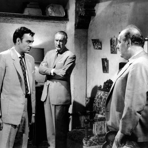 CAIRO, from left: Richard Johnson, George Sanders, Eric Pohlmann, 1963