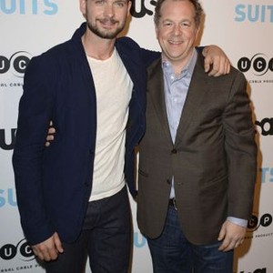 Patrick J. Adams, David Costabile at arrivals for USA Network Presents: BEHIND THE LENS: An Inside Look at SUITS, 402 West 13th Street, New York, NY January 22, 2015. Photo By: Derek Storm/Everett Collection
