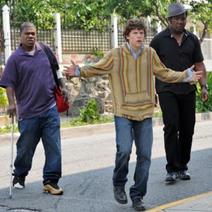 (L-R) Tracy Morgan as Sprinkles, Jesse Eisenberg as Eli and Isiah Whitlock Jr. as Black in "Why Stop Now?."