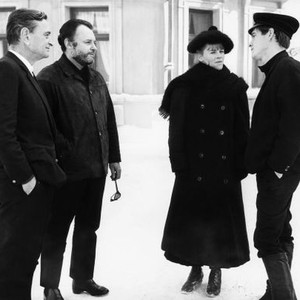 DOCTOR ZHIVAGO, from left, director David Lean, (far left), Julie Christie, Tom Courtenay, 1965