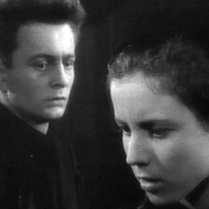 Claude Laydu as Priest of Ambricourt and Nicole Ladmiral as Chantal in "Diary of a Country Priest."