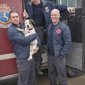Chicago Fire, Taylor Kinney (L), William Smillie (C), Randy Flagler (R), 'Viral', Season 1, Ep. #16, 02/20/2013, ©NBC