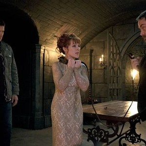 Supernatural, Jensen Ackles (L), Ruth Connell (C), Mark Sheppard (R), 'The Devil is in the Details', Season 11, Ep. #10, 01/20/2016, ©KSITE