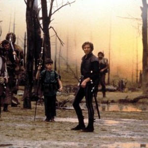 KRULL, Freddie Jones, Liam Neeson (thrid from left), Ken Marshall, 1983