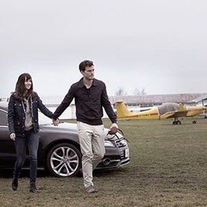 Dakota Johnson as Anastasia Steele and Jamie Dornan as Christian Grey in "Fifty Shades of Grey."