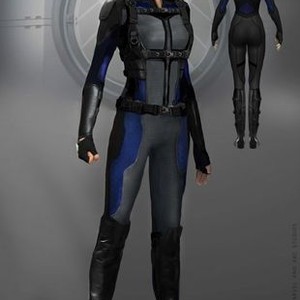 Concept art of Mockingbird's tactical suit