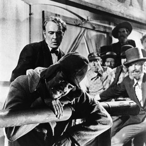 THE HANGING TREE, Karl Malden (front), Gary Cooper (rear left), John Dierkes (extreme right), 1959
