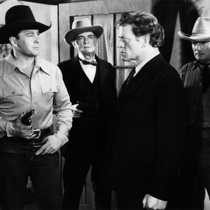 LAWLESS VALLEY, from left: George O'Brien, Earle Hodgins, Fred Kohler, Walter Miller, 1938