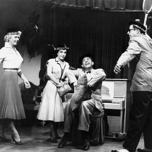 LUCKY ME, from left, Doris Day, Nancy Walker, Eddie Foy, Jr., Phil Silvers, 1954