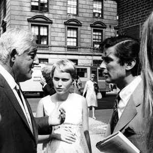 ROSEMARY'S BABY, William Castle, Mia Farrow & Robert Evans,1968, producers & star on Location