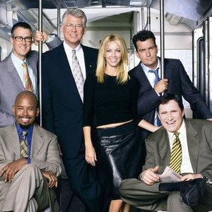 Alan Ruck, Barry Bostwick, Heather Locklear and Charlie Sheen (top row, from left); Michael Boatman (left) and Richard Kind (seated)