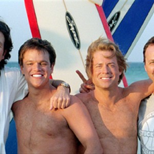Directors / co-screenwriters / producers Peter Farrelly (left) and Bobby Farrelly flank Matt Damon and Greg Kinnear, on location for STUCK ON YOU. photo 18