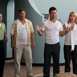 Burn Notice, from left: Frank Whaley, Bruce Campbell, Jeffrey Donovan, Rhea Seehorn, 'Breach of Faith', Season 4, Ep. #4, 06/24/2010, ©USA