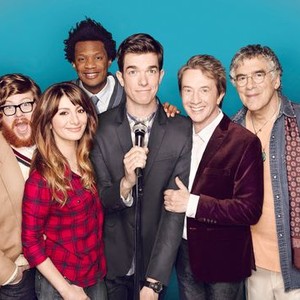Zack Pearlman, Nasim Pedrad, Seaton Smith, John Mulaney, Martin Short and Elliott Gould (from left)