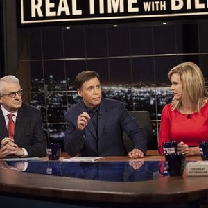 Real Time with Bill Maher, from left: David Stockman, Bob Costas, Stephanie Cutter, Bill Maher, 'Episode 378', Season 11, Ep. #11, 04/12/2013, ©HBO