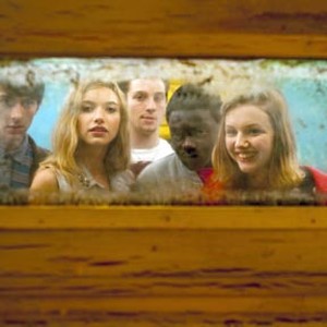 (L-R) Matthew Beard as Jim, Imogen Poots as Eva, Aaron Johnson as William, Daniel Kaluuya as Mo and Hannah Murray as Emily in "Chatroom." photo 5