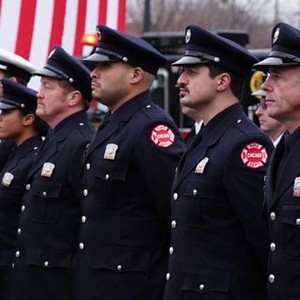 Chicago Fire, Joe Minoso (L), Yuri Sardarov (C), David Eigenberg (R), 'Three Bells', Season 3, Ep. #13, 02/03/2015, ©NBC