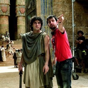 AGORA, from left: Oscar Isaac, director Alejandro Amenabar, on set, 2009. ph: Teresa Isasi/©Newmarket Films