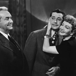 GUEST WIFE, from left, Charles Dingle, Don Ameche, Claudette Colbert, 1945