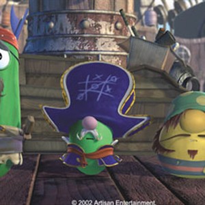 Pirate Larry, Cap'n Pa and Mr. Lunt, on the deck of the U.S.S. Lazy Susan in "Jonah: A VeggieTales Movie."