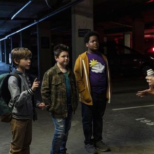 (from left) Max (Jacob Tremblay), Thor (Brady Noon), Lucas (Keith L. Williams), Lily (Midori Francis) and Hannah (Molly Gordon) in "Good Boys," written by Lee Eisenberg and Gene Stupnitsky and directed by Stupnitsky.