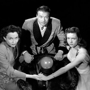 THE AMAZING MR. X, (aka THE SPIRITUALIST), from left, Lynn Bari, Turhan Bey, Cathy O'Donnell, 1948