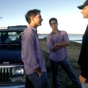 FASCINATION, Adam Garcia (center), director Klaus Menzel (right) on set, 2004, (c) MGM