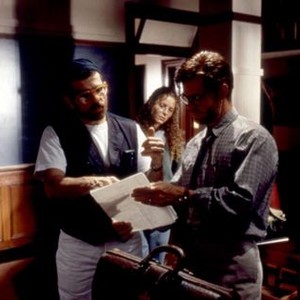 OLEANNA, director David Mamet, Debra Eisenstadt, William H. Macy on set, 1994, (c)Samuel Goldwyn Films