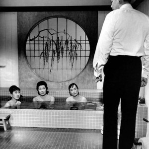 CRY FOR HAPPY, from left: Miyoshi Umeki, Miiko Taka, Michi Kobi, Glenn Ford, 1961