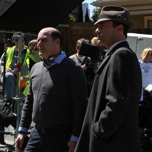 Mad Men, Matthew Weiner (L), Jon Hamm (R), 'In Care Of', Season 6, Ep. #13, 06/23/2013, ©AMC