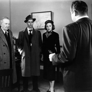 SCANDAL SHEET, John Derek (second to left), Donna Reed, Broderick Crawford (right), 1952