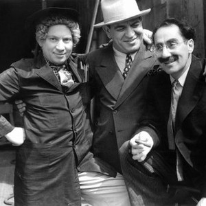 THE BIG STORE, Harpo Marx, director Charles Reisner, Groucho Marx, on-set, 1941
