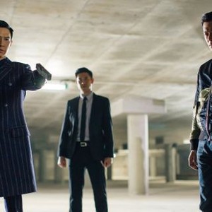 LINE WALKER, front, from left: Nick Cheung, Louis Koo, 2016. © Asia Releasing