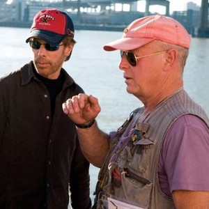DEJA VU, producer Jerry Bruckheimer, director Tony Scott, on set, 2006, ©Touchstone Pictures