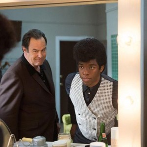 GET ON UP, from left: Dan Aykroyd, Chadwick Boseman, as James Brown, 2014. ph: D. Stevens/©Universal Pictures