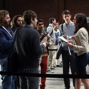 Silicon Valley, from left: TJ Miller, Martin Starr, Zach Woods, Amanda Crew, 'Proof of Concept', Season 1, Ep. #7, 05/18/2014, ©HBO