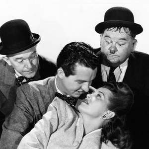 THE DANCING MASTERS, Stan Laurel, Robert Bailey, Trudy Marshall, Oliver Hardy, 1943, TM and copyright ©20th Century Fox Film Corp. All rights reserved