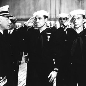 ANCHORS AWEIGH, from left: Henry O'Neill, Frank Sinatra, Gene Kelly, 1945