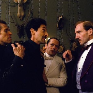 THE GRAND BUDAPEST HOTEL, from left: Willem Dafoe, Adrien Brody, Mathieu Amalric, Ralph Fiennes, 2014. TM and Copyright ©Fox Searchlight Pictures